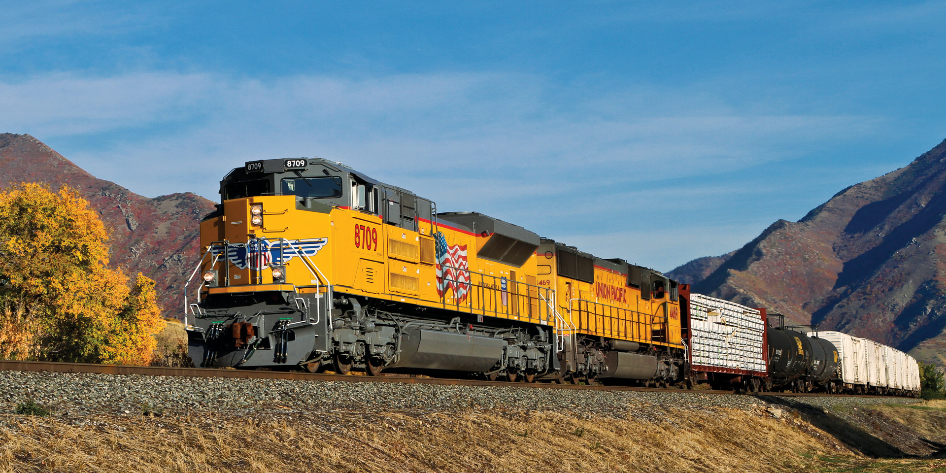 Intermodal rail containers at BNSF/UP in Puget Sound